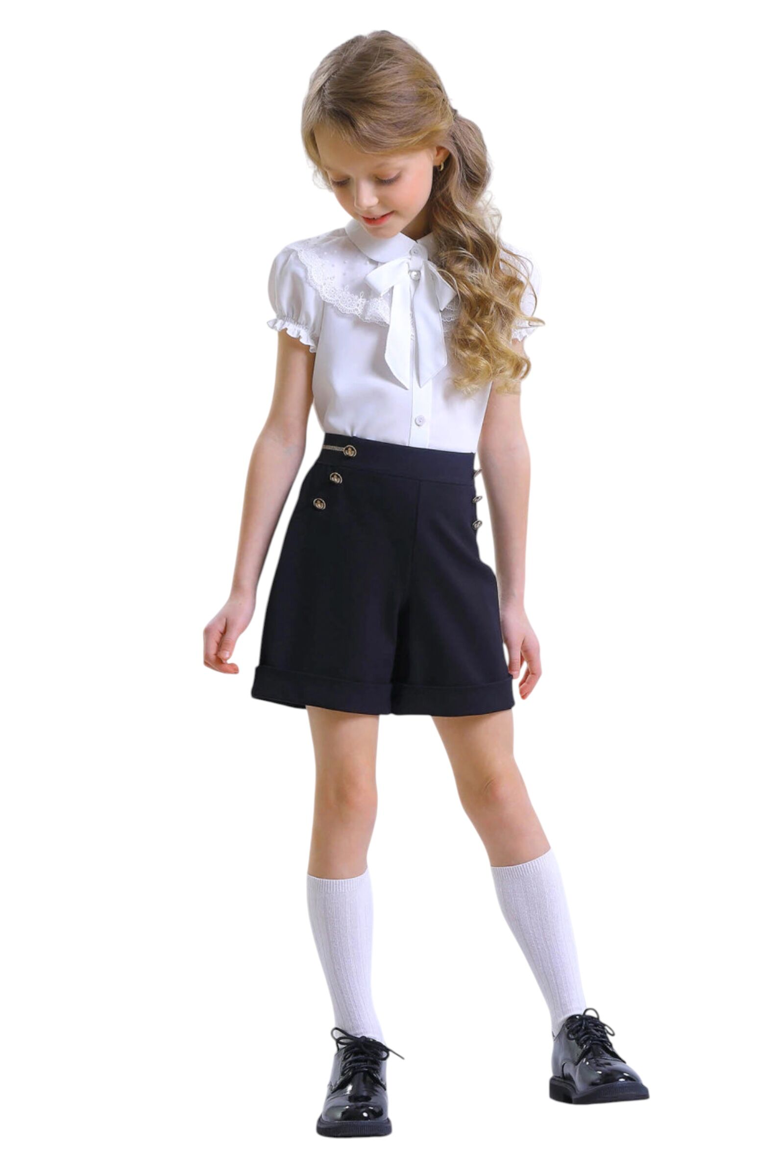 Блуза дев. АРТ.2864-525-ВПБЛ,мол,па