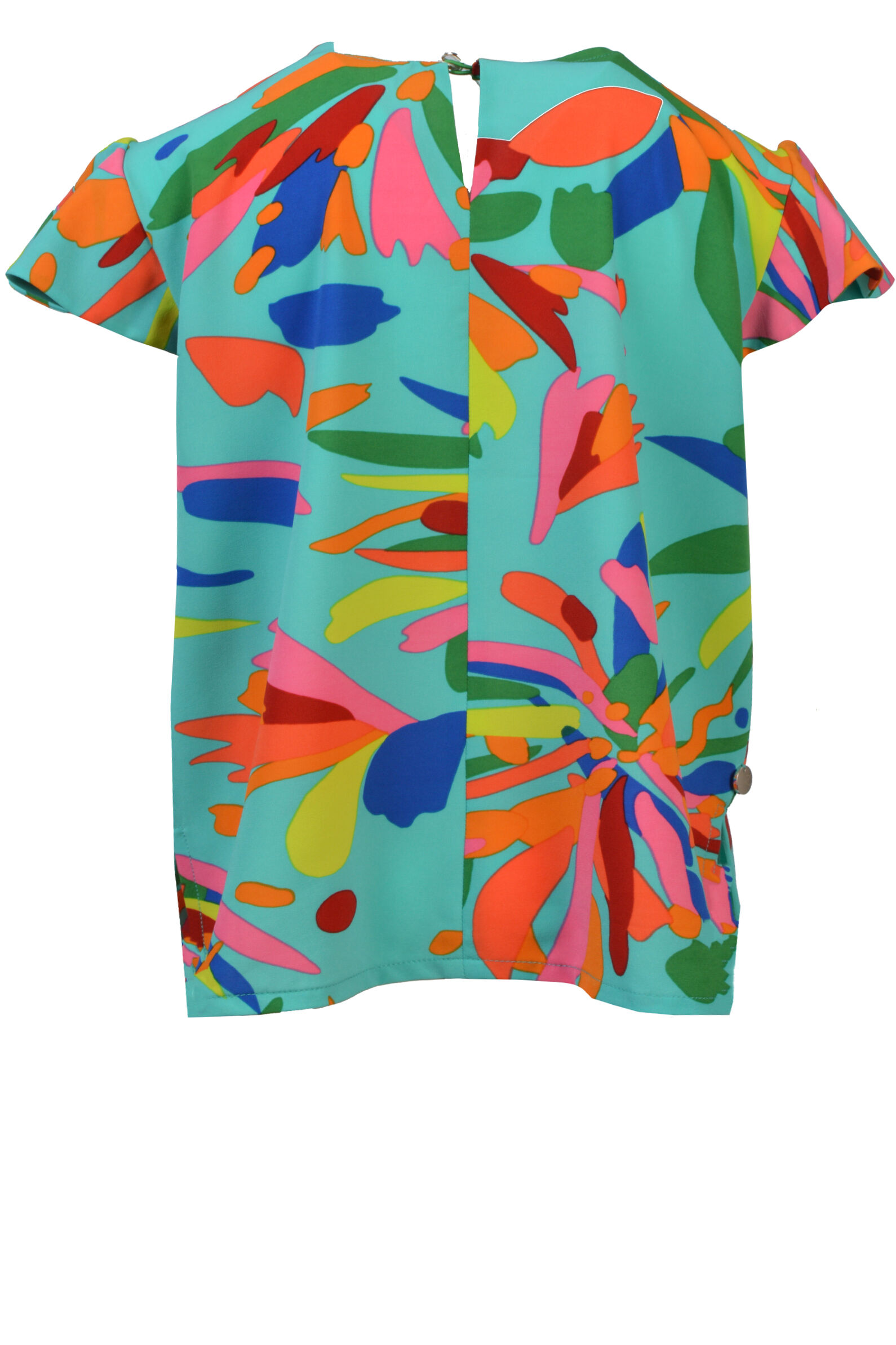 Блуза дев. АРТ.SR700M101,бирюз-мул,вис