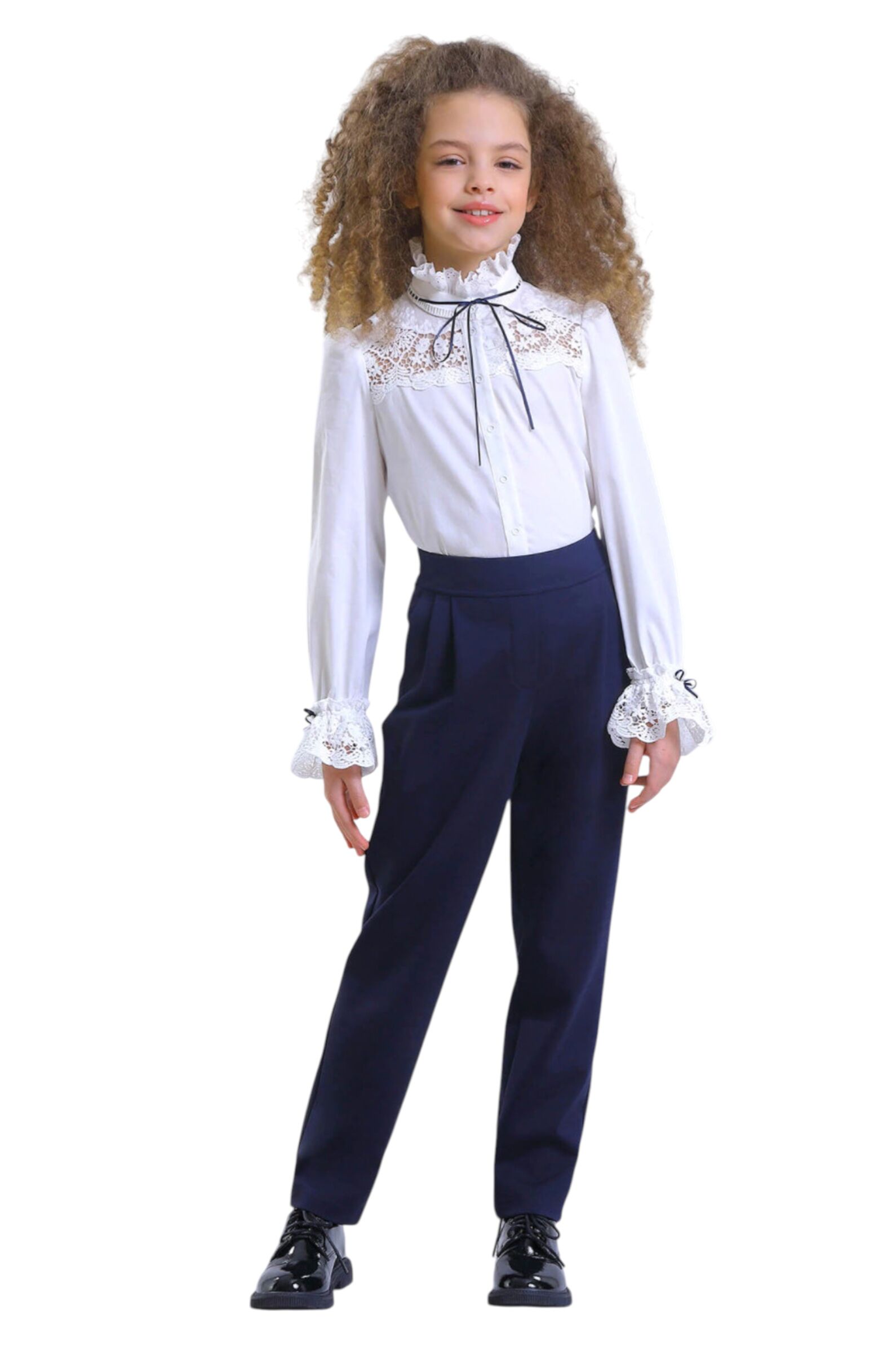 Брюки дев. АРТ.2869-525-ТВК-340,син,вис-пэ-эл