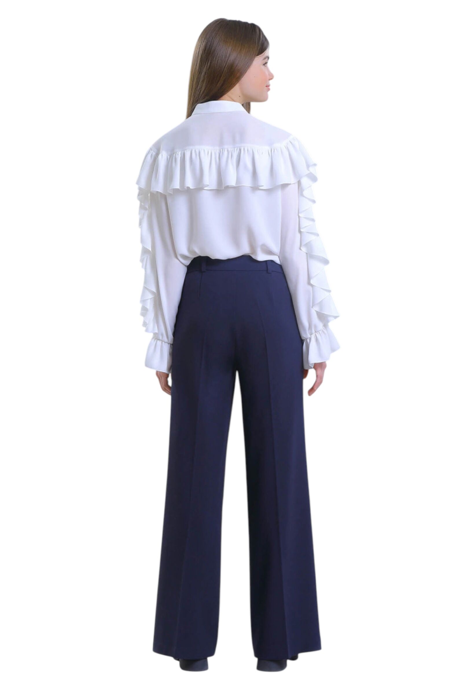 Брюки дев. АРТ.FSL-538-525-ВВОК,син,пэ-вис-эл