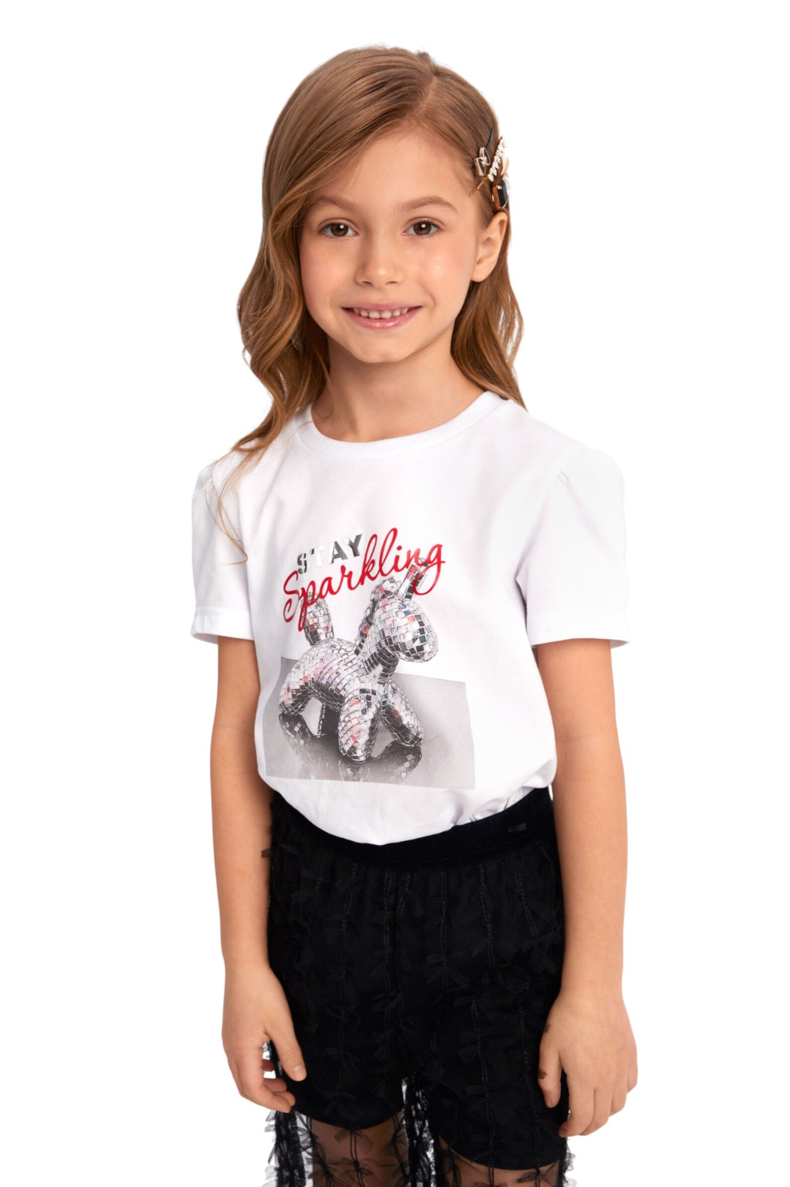 Футболка дев. АРТ.252200,бел,хл-эл