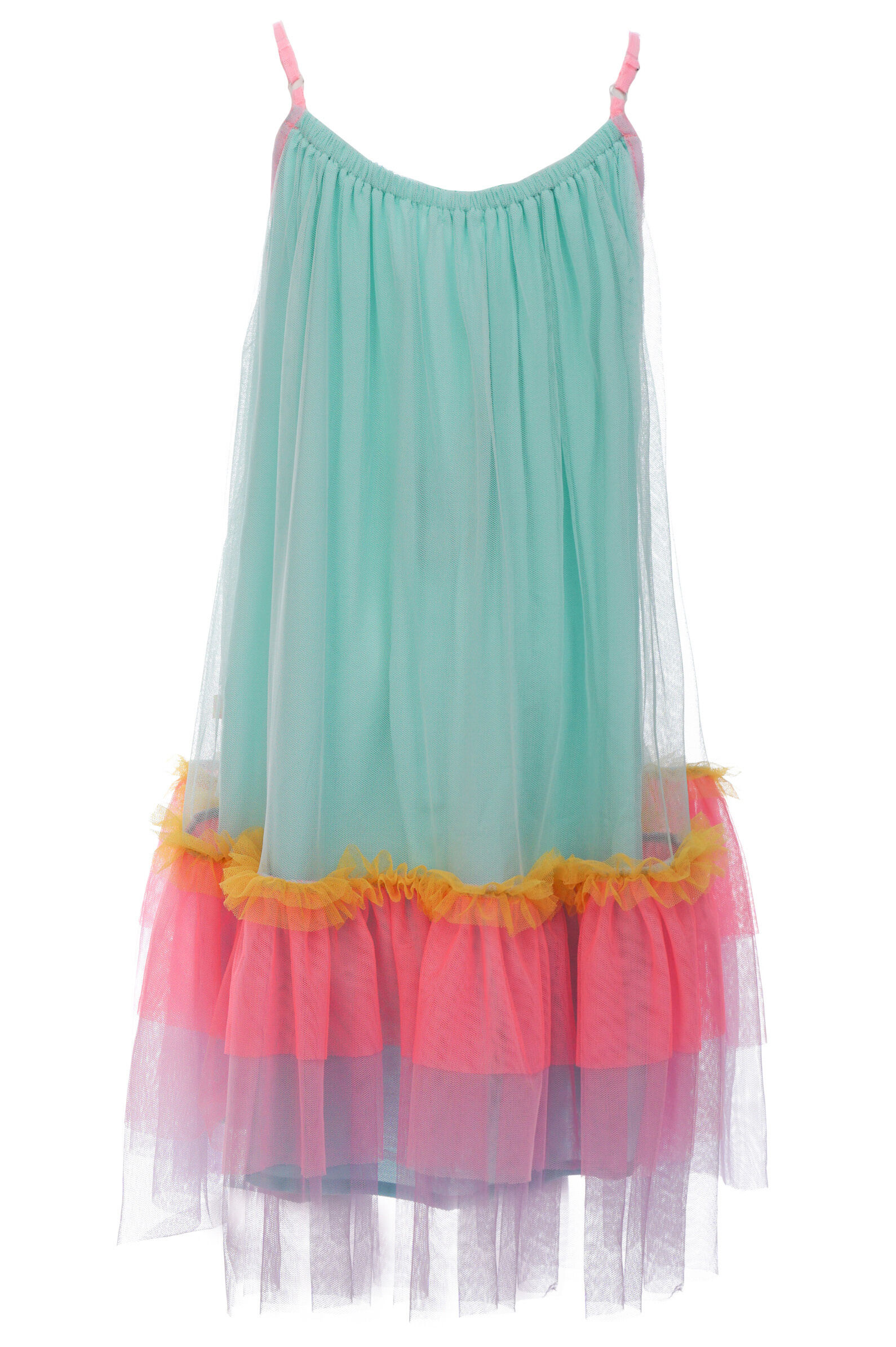 Платье дев. АРТ.U20160/74A,бирюз-роз,пэ/вис