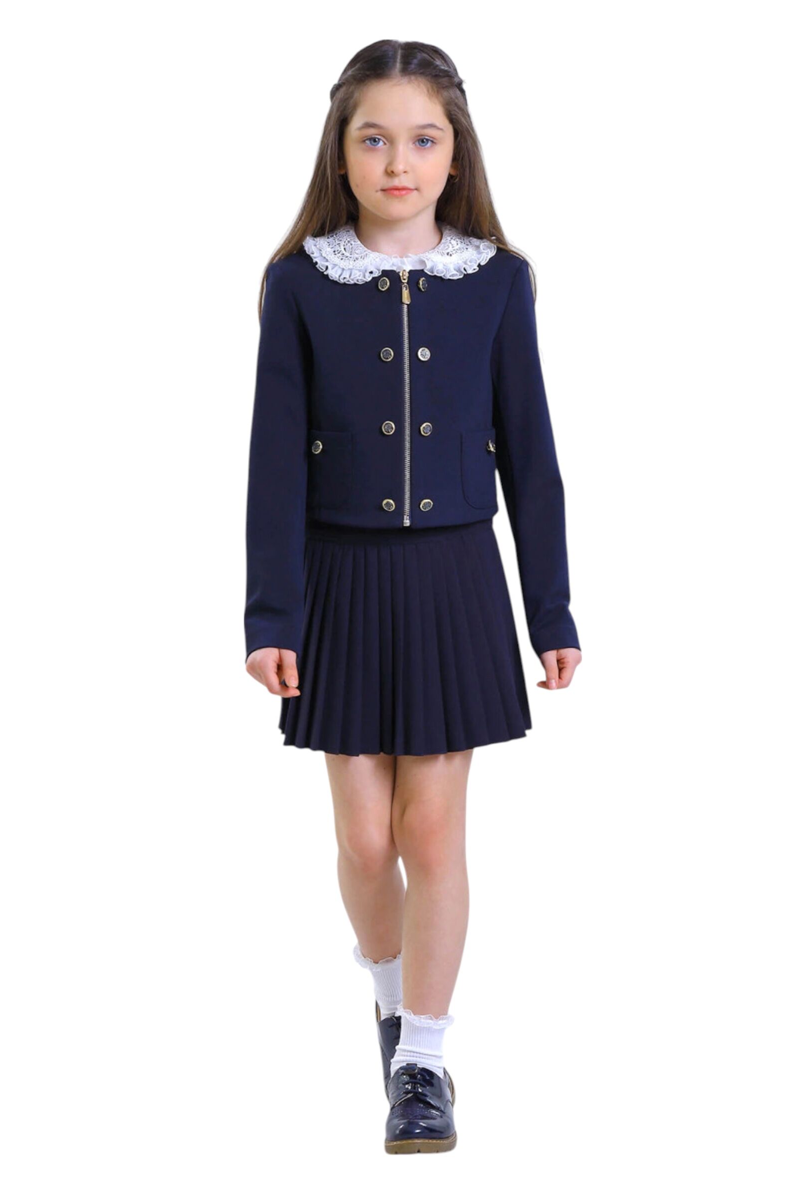 Жакет дев. АРТ.2451/2-525-ТВК-340,син,вис-па-эл