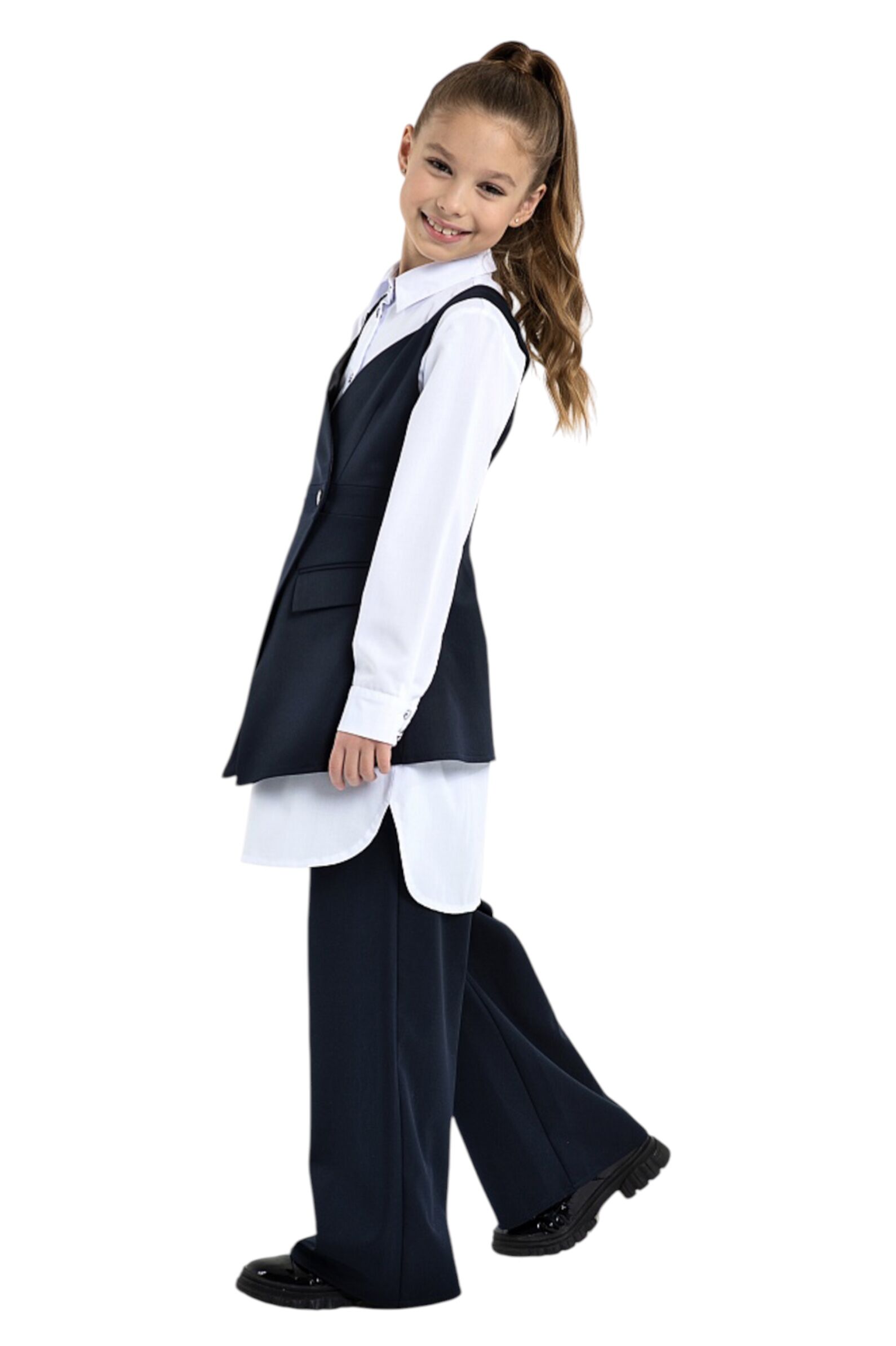 Жилет дев. АРТ.1123,син,пэ-вис